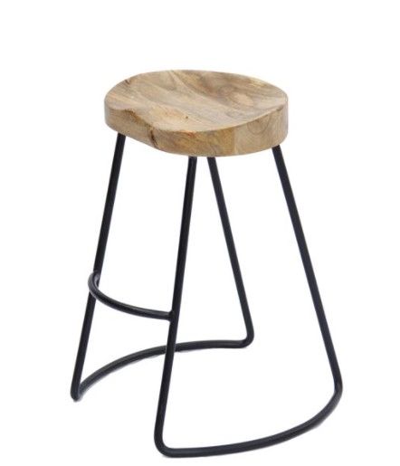 Photo 1 of Classy Wooden Barstool with Iron Legs (Long)