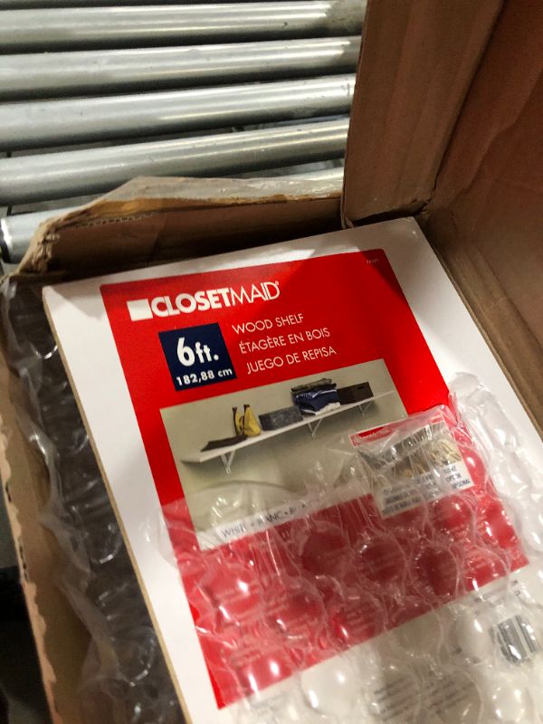 Photo 3 of ClosetMaid 3304840 Wood Shelf Kit, 6-Foot X 12-Inch, White