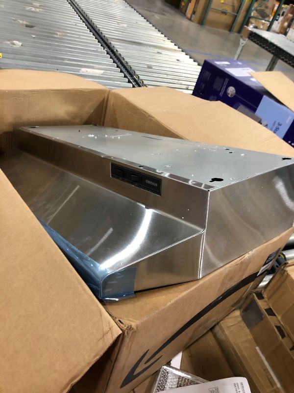 Photo 4 of Broan-NuTone 40000 Series 30 in. 210 Max Blower CFM Ducted Under-Cabinet Range Hood with Light in Stainless Steel