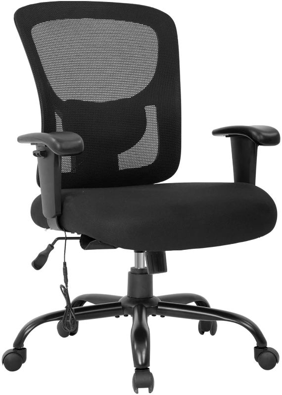 Photo 1 of Big and Tall Office Chair 400lbs Wide Seat Mesh Desk Chair Massage Rolling Swivel Ergonomic Computer Chair with Lumbar Support Adjustable Arms Task Chair for Heavy People
