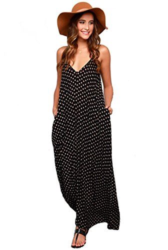 Photo 1 of Mixmax Women's Strappy Casual Loose Boho Chiffon Pocket Long Maxi Dress--- xl- 2 pack
