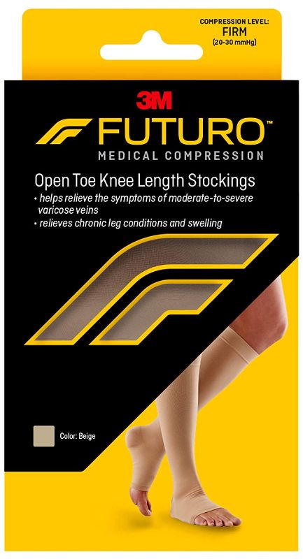 Photo 1 of FUTURO-71032EN Open Toe Stocking, Unisex, Firm Compression, Small, Beige