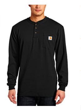 Photo 1 of Carhartt Men's Loose Fit Heavyweight Long-Sleeve Pocket Henley T-Shirt Size Large