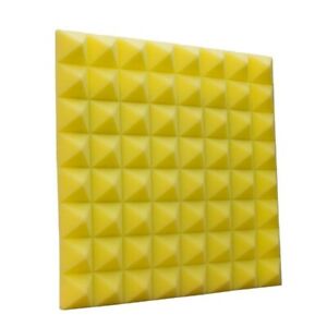 Photo 1 of 6Pcs Acoustic Foam Panel Soundproof Sponge, Pyramidal Groove, 30x30x5cm, Yellow