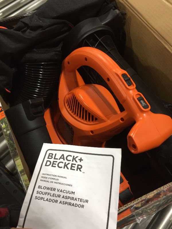 Photo 2 of BLACK+DECKER 3-in-1 Electric Leaf Blower, Leaf Vacuum, Mulcher (BEBL7000)