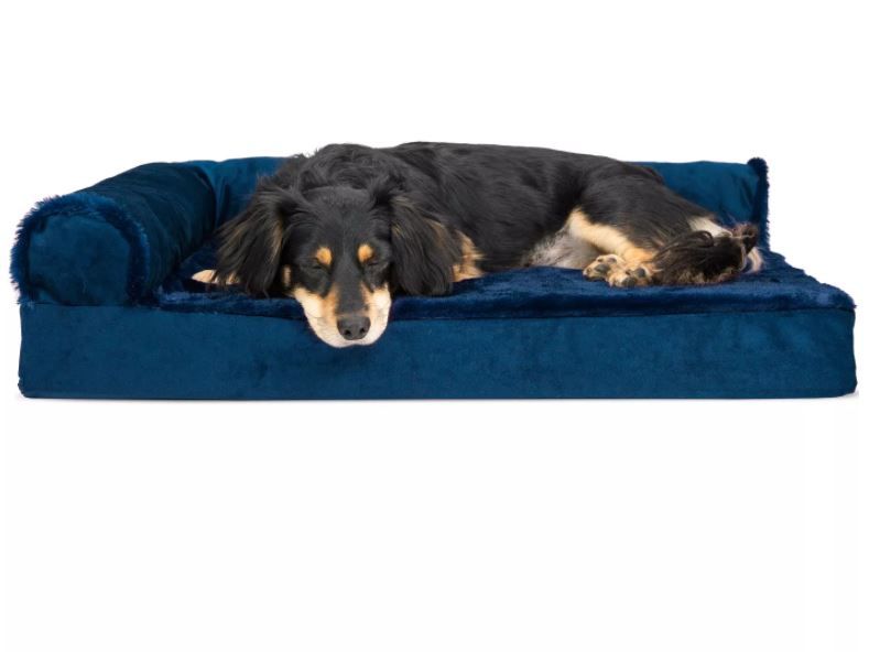 Photo 1 of FurHaven Plush & Velvet Deluxe Chaise Lounge Orthopedic Sofa-Style Dog Bed