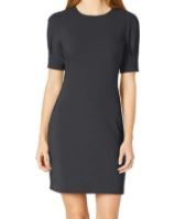 Photo 1 of Lark & Ro Women's Fluid Stretch Crepe Puff Half Sleeve Crew Neck Dress-- size 8
