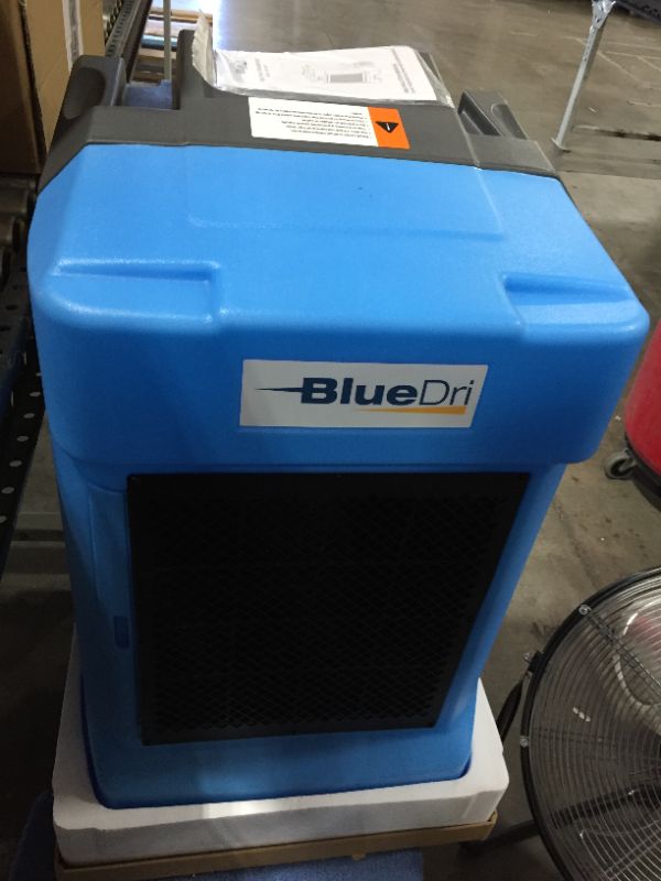 Photo 2 of BlueDri BD-BD-130-BL Industrial Commercial Dehumidifier with Hose for Basements in Homes and Job Sites, Blue
