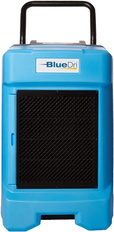 Photo 1 of BlueDri BD-BD-130-BL Industrial Commercial Dehumidifier with Hose for Basements in Homes and Job Sites, Blue
