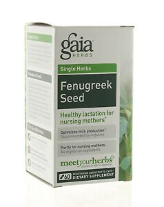 Photo 1 of "Gaia Herbs Fenugreek Seed Liquid Phyto-Capsules, 60 Count"--- best by 10-2022
