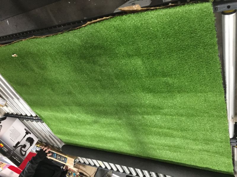 Photo 2 of Artificial Turf Grass Lawn 5 FT x8 FT, Realistic Synthetic Grass Mat, Indoor Outdoor Garden Lawn Landscape for Pets,Fake Faux Grass Rug with Drainage Holes
