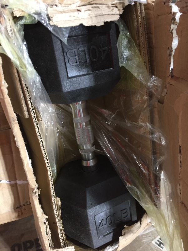 Photo 2 of Sporzon! Rubber Encased Hex Dumbbell in Pairs or Singles