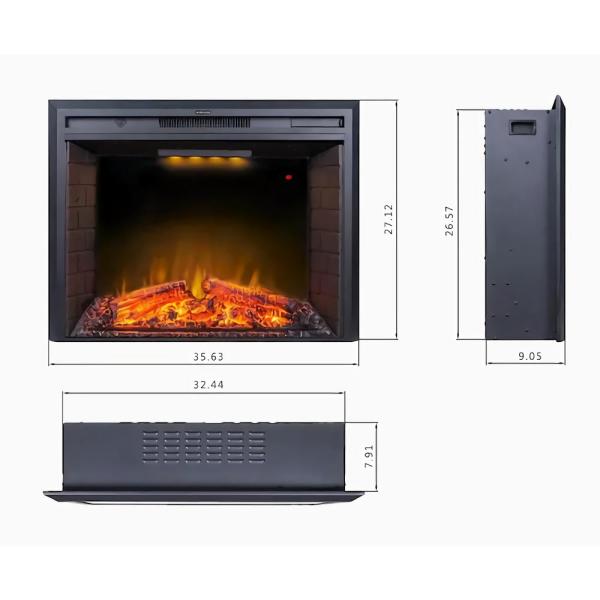 Photo 1 of 36 in. LED Electric Fireplace Insert in Black
