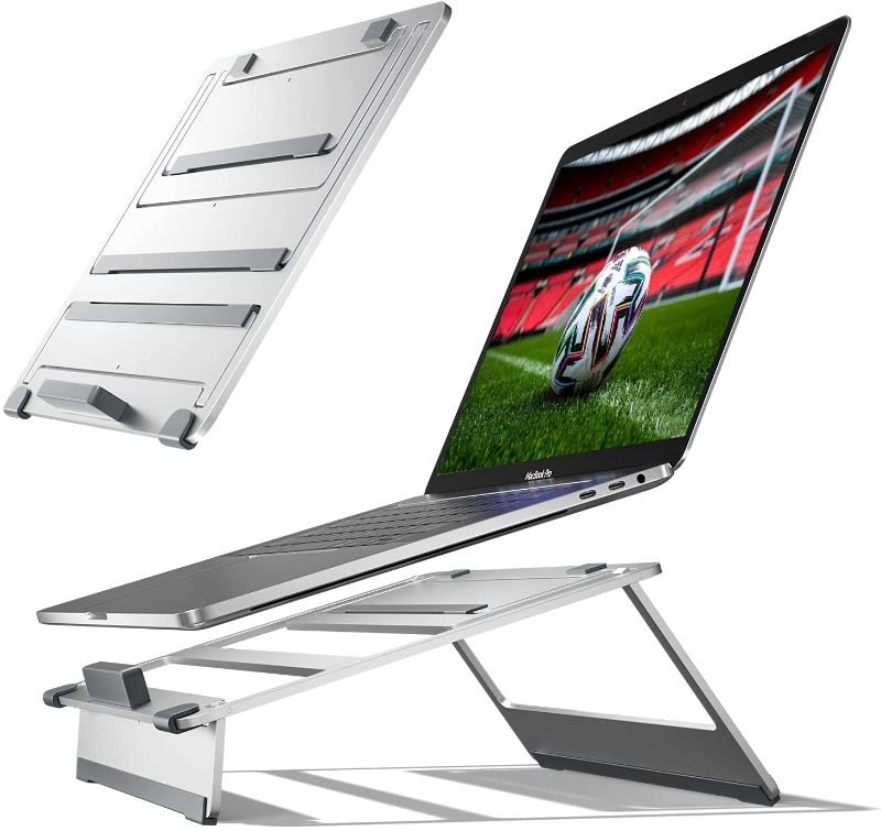 Photo 1 of Laptop Stand - Newaner Adjustable Laptop Holder - Aluminum Multi-Angle Laptop Riser Compatible with 10"-17" MacBook Pro/Air, Samsung, HP, Lenovo, Surface Laptop and so on