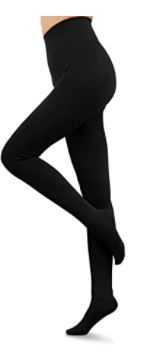 Photo 1 of Black Wonder Young Women's Opaque Warm Fleece Lined Tights - Thick Winter Thermal Tights Butt Lifting High Waisted Pantyhose