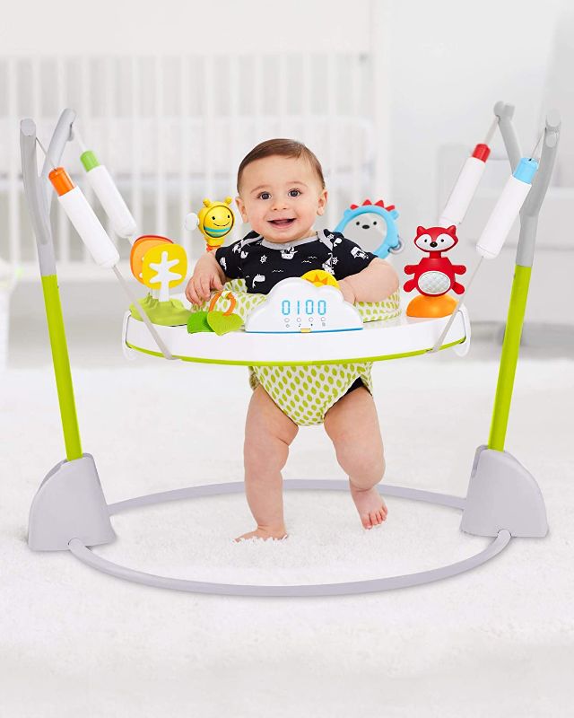 Photo 1 of Skip Hop Fold-Away Baby Jumper, Explore & More Jumpscape------new item (fully damaged carrier box)