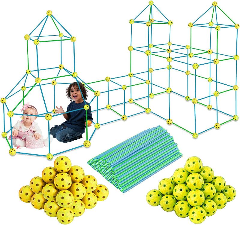 Photo 1 of LimitlessFunN Kids Fort Building Kit - STEM Creative Fort Builder for 5,6,7,8 Years Old Boy & Girls - DIY Learning Crazy Building Toys -Castles Tunnels Rocket Play Tent, Indoor & Outdoor (140 Pieces)