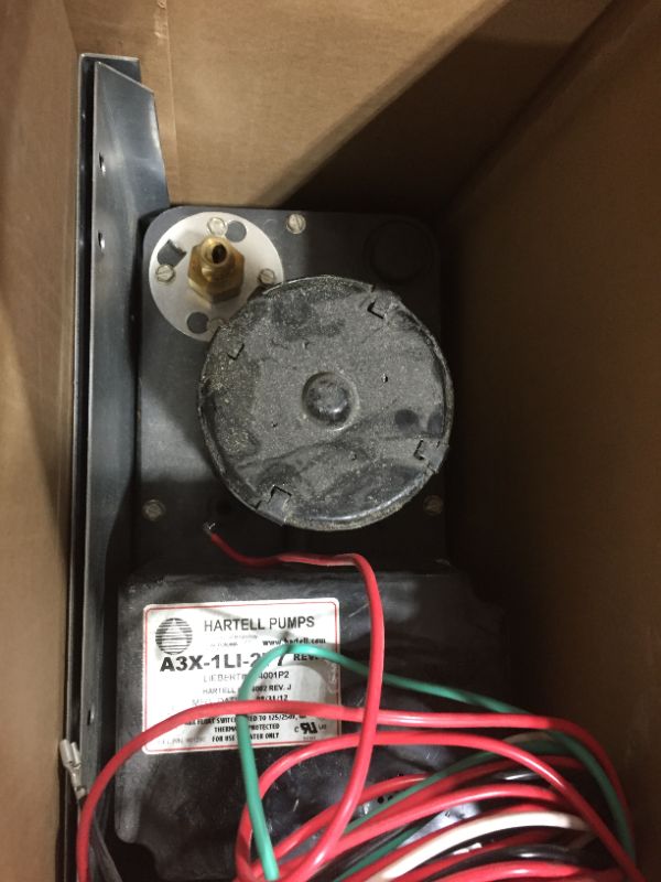 Photo 1 of 1/10 hp HP Condensate Removal Pump, Large Reservoir, 277V AC, 1/2 in Copper Tube Discharge Size