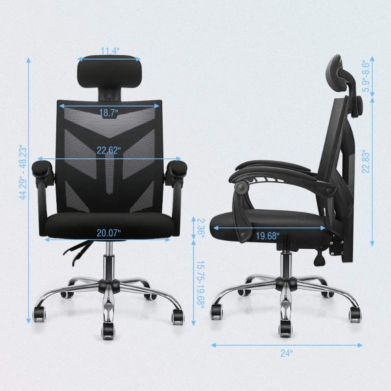 Photo 1 of VANSPACE Ergonomic Mesh Office Chair, High Back Computer Chair Desk Chair Home Mesh Task Chair with Thick Cushion, Padded Adjustable Headrest and Armrests
