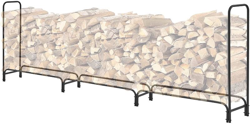 Photo 1 of  Firewood Rack Outdoor Heavy Duty Log Rack Heavy Duty Tubular Steel Frame High Capacity Storage Easy to Assemble for Indoor Outdoor Fireplace Tool
