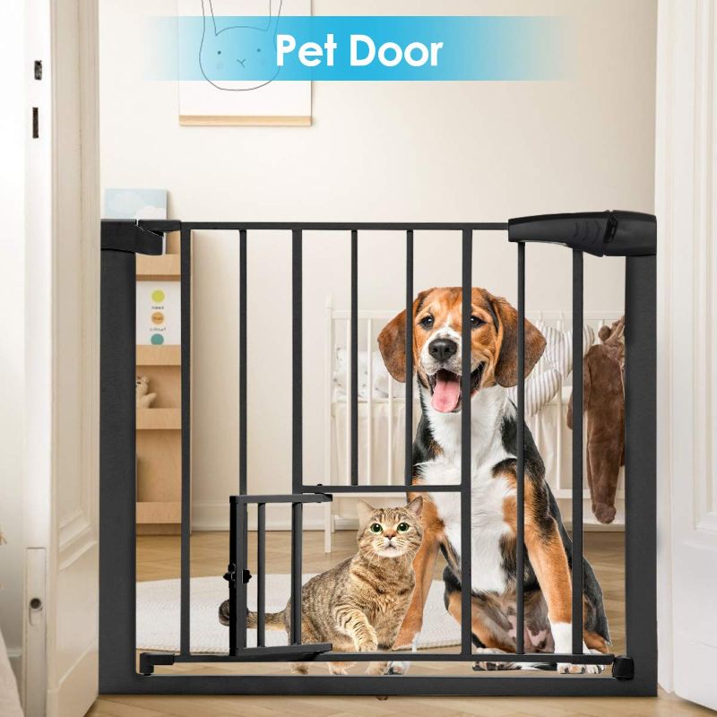 Photo 1 of  48.8" Auto Close Safety Baby Gate 36” Extra Tall Dog Gate Walk Thru Durable Baby Gate. Include 4 Pressure Bolts, 2.75", 5.5" & 8.25" Extension