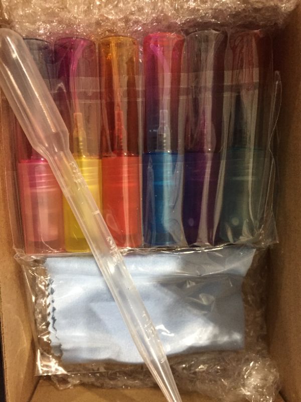 Photo 1 of 12PCS Mini 5ml Colorful Glass Refillable Atomizer Perfume Empty Bottle Fine Mist Atomizer Pump Spray for Travel with Glass Clean Cloth 3Ml Pipette Dropper-1611550363-- 2 PACK
