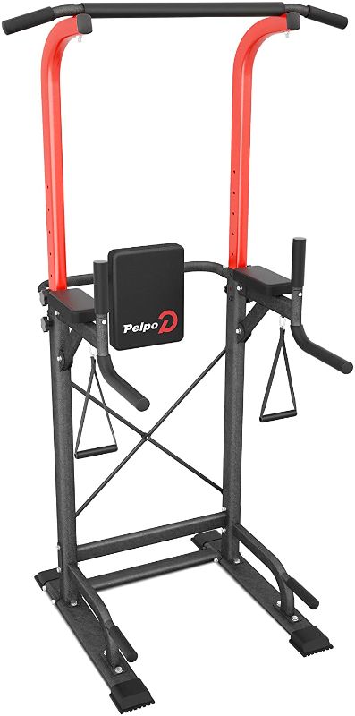 Photo 1 of pelpo Power Tower Height Adjustable Pull Up Bar Station for Home Gym Strength Training, Multi-Function Dip Station Fitness Exercise Equipment