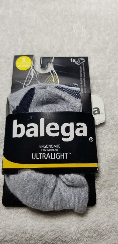 Photo 1 of Balega Ultra Light No Show Socks Socks Grey/White, Size Small
