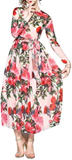 Photo 1 of LAI MENG FIVE CATS Women's Summer Floral Print Maxi Dress Casual A-Line Boho Long Dress, Style 14