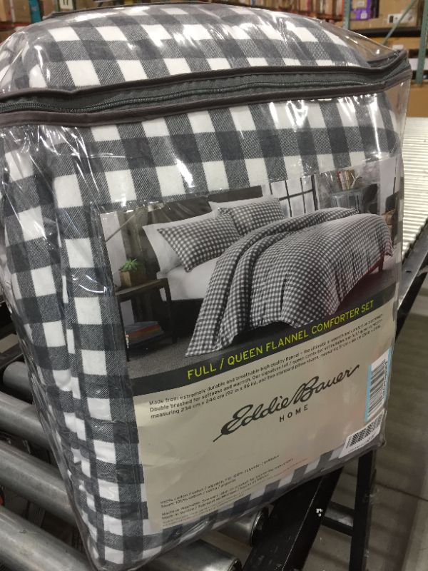 Photo 2 of Eddie Bauer® Preston Flannel Full/Queen Comforter Set in Grey