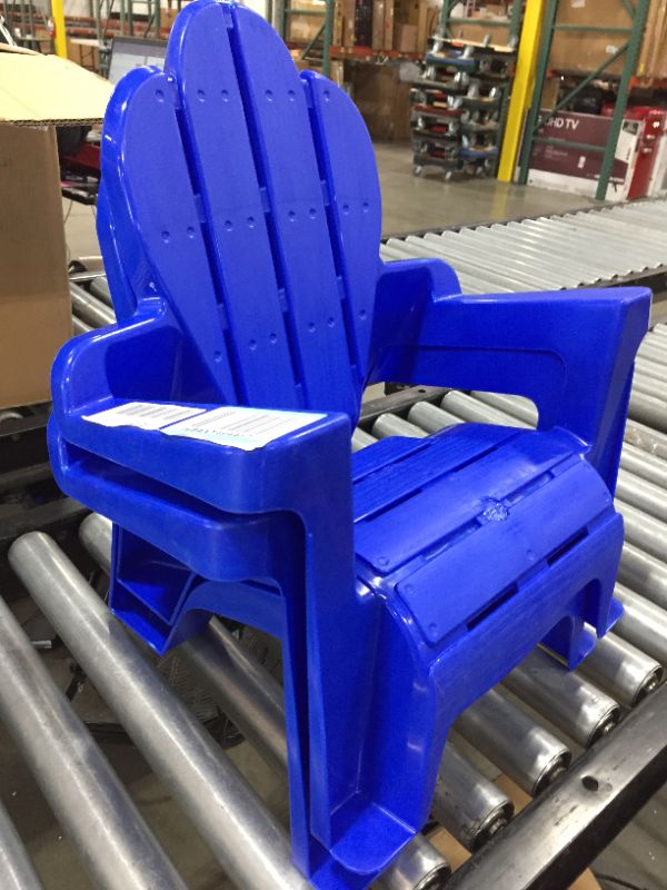 Photo 2 of American Plastic Toys Kids’ Adirondack Chairs (Pack of 2), Blue, Outdoor, Indoor, Beach, Backyard