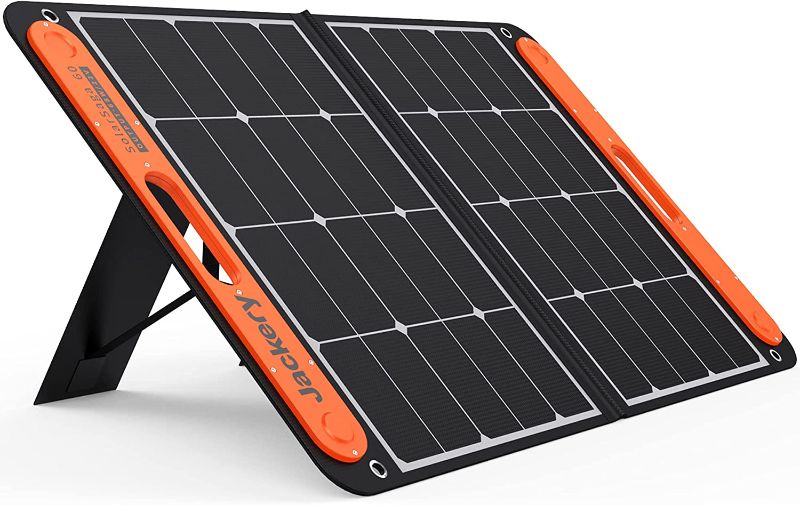 Photo 1 of Jackery SolarSaga 60W Solar Panel for Explorer 160/240/500 as Portable Solar Generator, Portable Foldable Solar Charger for Summer Camping Van RV(Can't Charge Explorer 440/ PowerPro)
