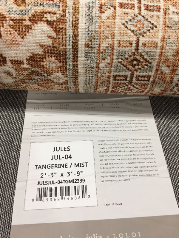 Photo 3 of Chris Loves Julia x Loloi Jules JUL-04 Tangerine / Mist Oriental Area Rug 2'-3" x 3'-9"
