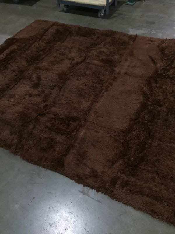 Photo 2 of Brown faux fur area rug 7 x 10 ft