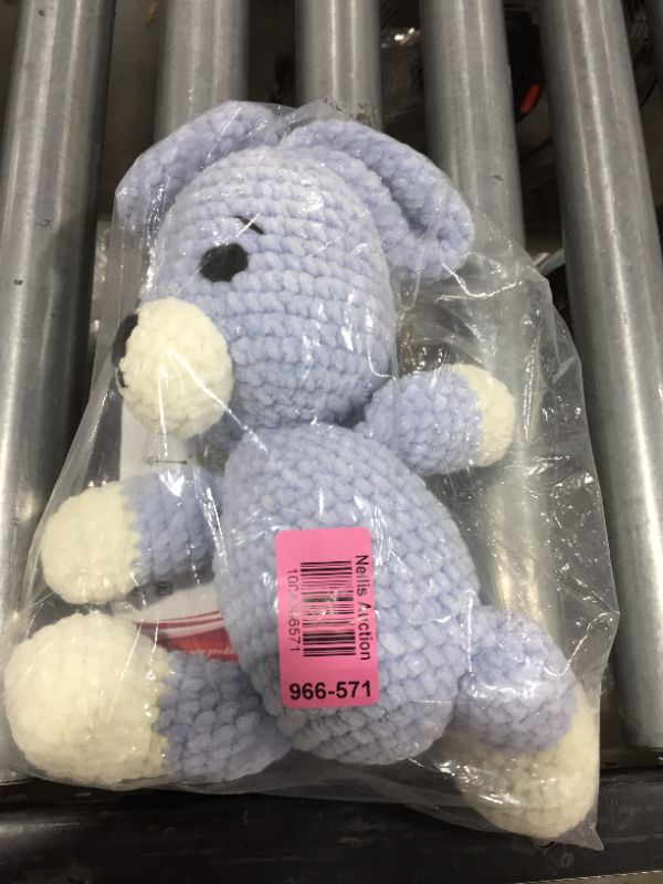 Photo 2 of GENERIC AMIGURUMI ORGANIC HANDMADE STUFFED KNIT CROCHET 16 INCHES PLUSH TOYS BUNNY (BLUE AND WHITE)
