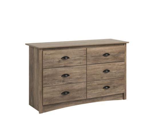 Photo 1 of 29 IN. H X 48 IN. W X 16 IN. D SALT SPRING 6-DRAWER DRIFTED GRAY CONDO DRESSER
