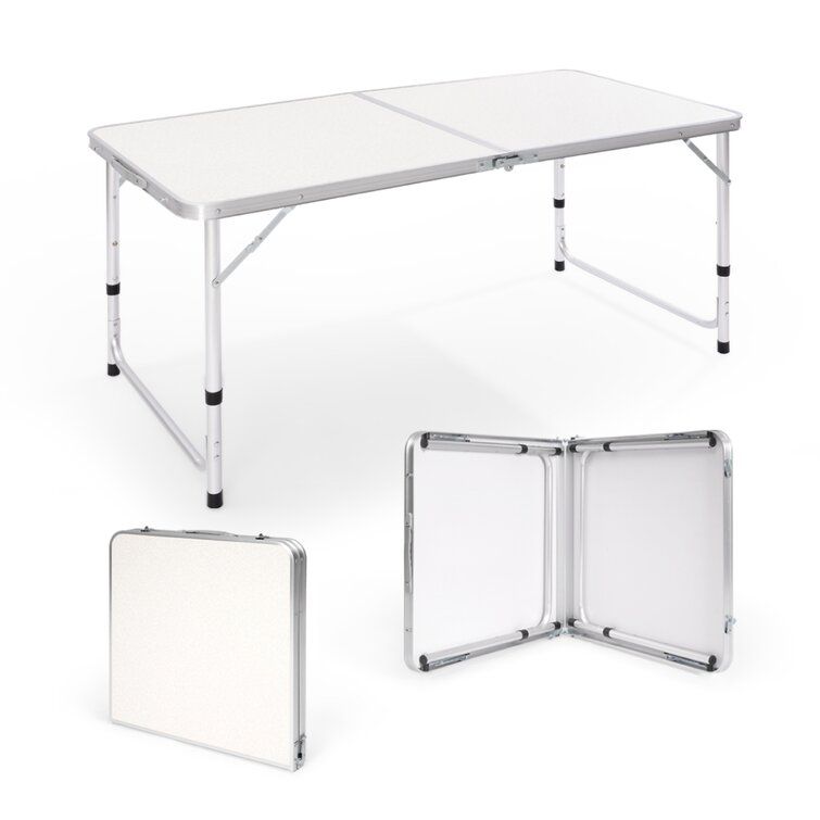 Photo 1 of 27" H x 47" W x 24" D Rectangular Fold-in-Half Adjustable Folding Table
