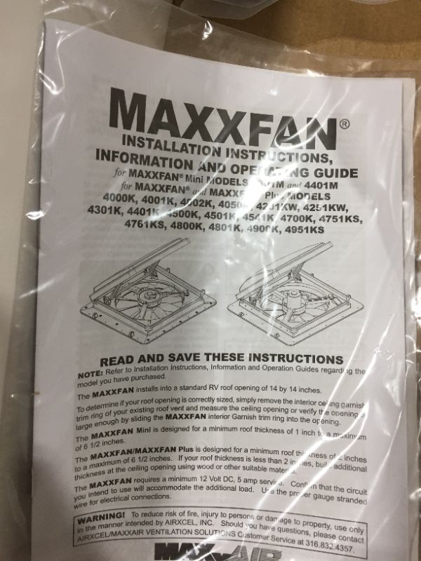 Photo 4 of 4301K 4-Speed white MaxxAir / MaxxFan Vent Fan Manual, Exhaust only
