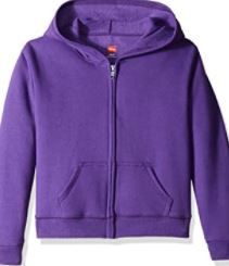 Photo 1 of Hanes Girls' Big ComfortSoft EcoSmart Full-Zip Hoodie size-sm