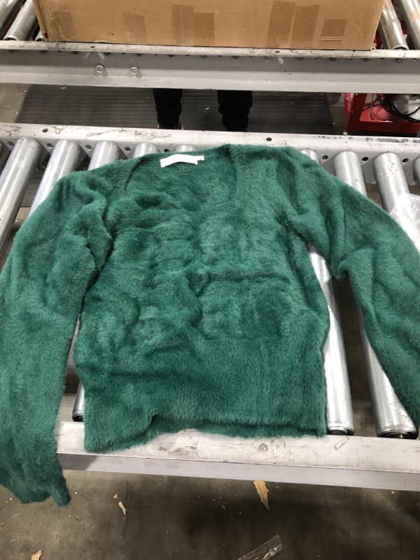 Photo 1 of ASTR Square Neck fuzzy sweater medium green