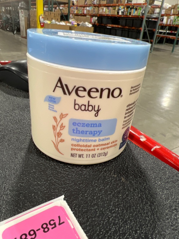 Photo 2 of Aveeno Baby Eczema Therapy Nighttime Moisturizing Body Balm, Colloidal Oatmeal & Ceramide, Soothes & Relieves Dry, Itchy Skin from Eczema, Hypoallergenic, Fragrance- & Steroid-Free, 11 oz
