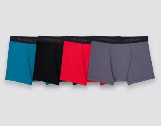 Photo 1 of Size Small-- Fruit of the Loom Men's Comfort Stretch Cotton Spandex Short Leg Boxer Briefs - Colors May Vary
