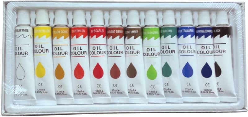 Photo 1 of 12 PC Oil Paints Set Professional Artist Painting Pigment 12ml Tubes - 12OIL