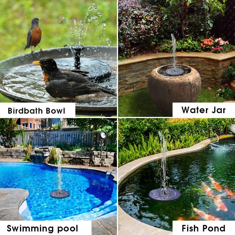 Photo 1 of Biling Solar Bird Bath Fountain Pump, 2.5W Solar Fountain Pump with 800 mAh Battery Backup, Free Standing Solar Powered Water Fountain Pump for Bird Bath Garden Pond Pool Outdoor