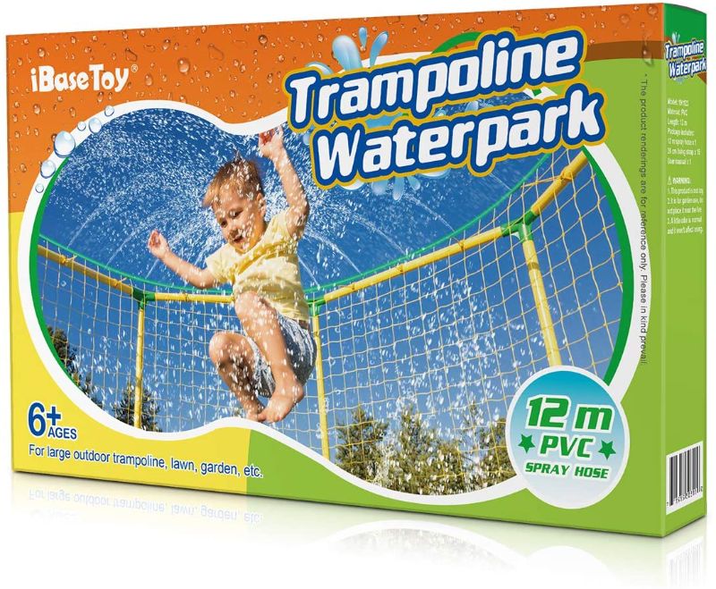 Photo 1 of iBaseToy 39ft Trampoline Sprinkler Water Toys for Kids-Outdoor Spray Water-park Hose Summer Water Games, Trampoline Accessories for Fun Summer Activities