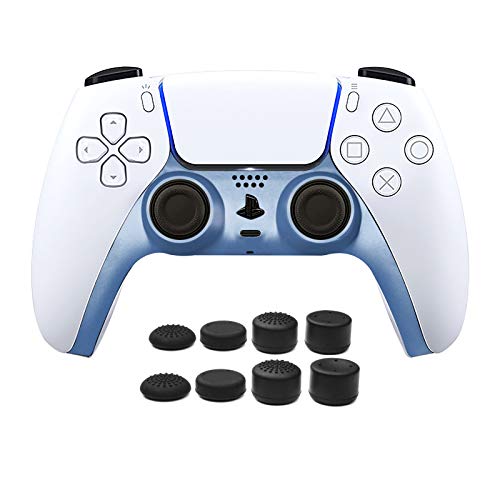 Photo 1 of PS5 Controller Accessories 2 Pack Customized Face Plates Replacement for PS5 DualSense Wireless Controller?Accessories Decoration Shells Clip Cover DIY with 8PCS Thumb Stick Grips (Blue)