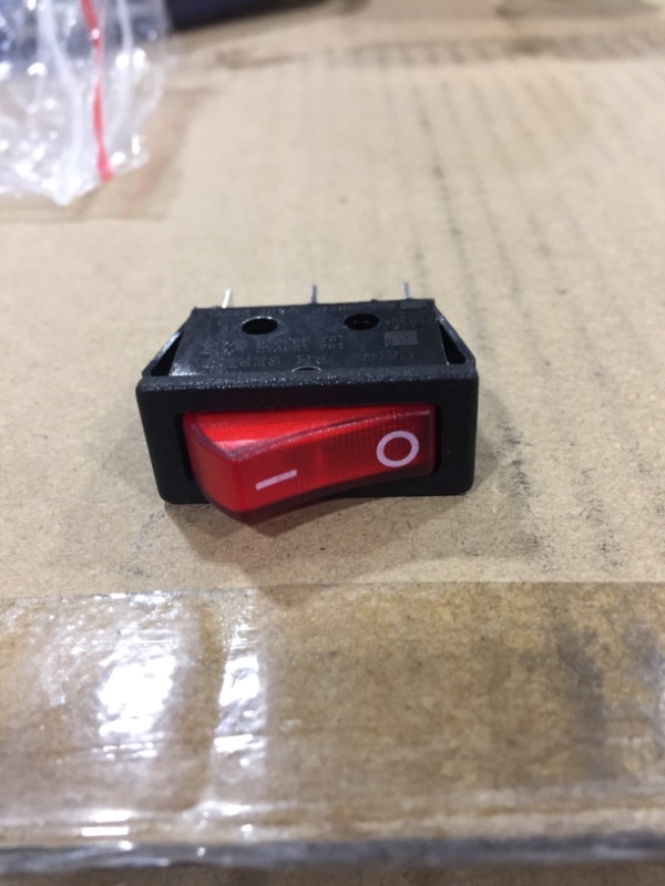 Photo 3 of 4pcs Snap-in Rocker Switch ON-Off SPST 250V 16A 125V 16A 3 Terminal Red Light
