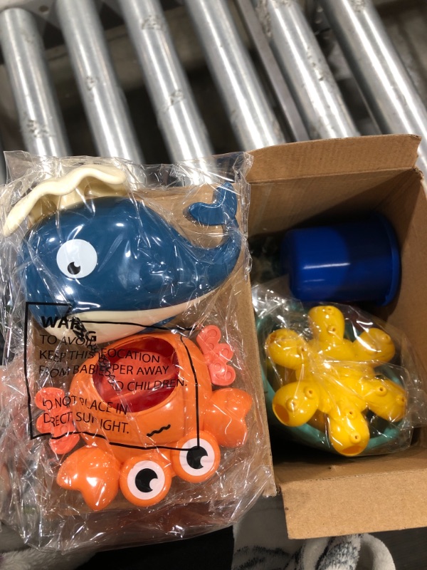 Photo 1 of Bath Toys for Toddlers Kids 1 2 3 4 5 Years Old Boys and Girls, Bathtub Toy Baby Bathing DIY Pipes Tubes with Spinning Waterfall Water Spout Color Box