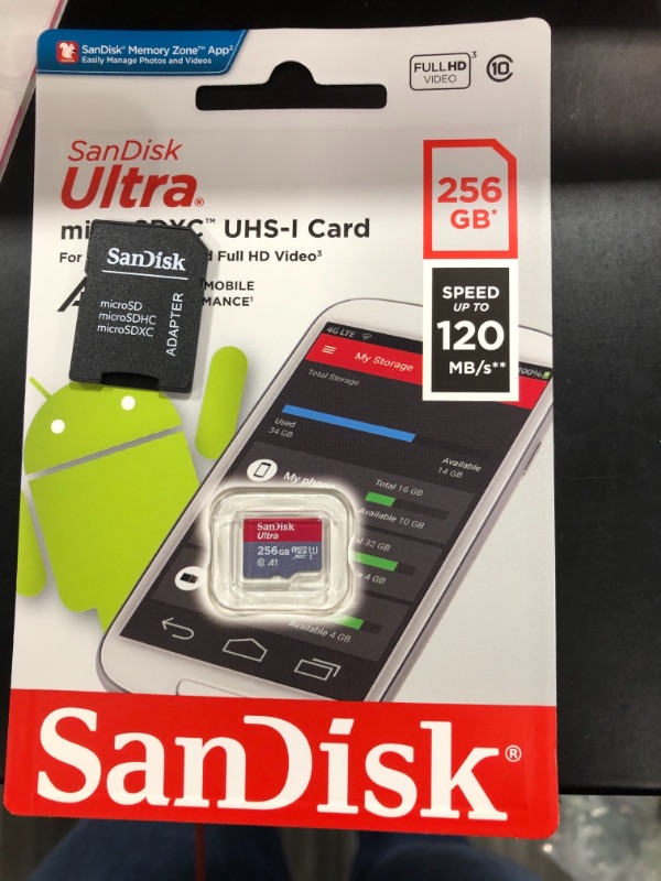 Photo 1 of SanDisk 256GB Ultra® microSDXC 120MB/s A1 Class 10 UHS-I