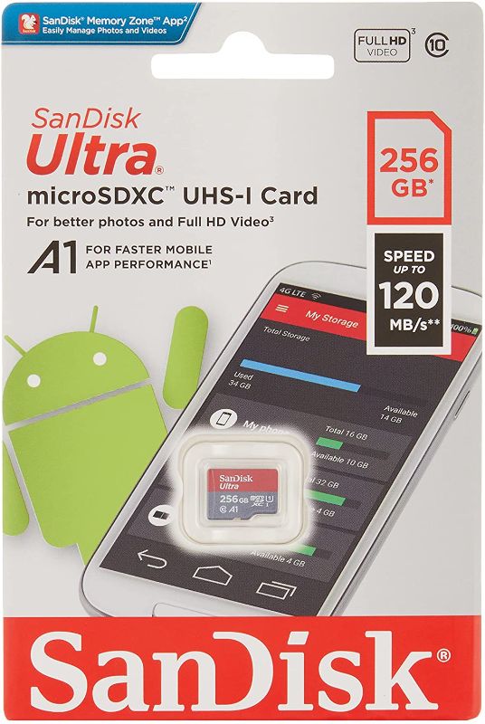 Photo 1 of SanDisk 256GB Ultra® microSDXC 120MB/s A1 Class 10 UHS-I